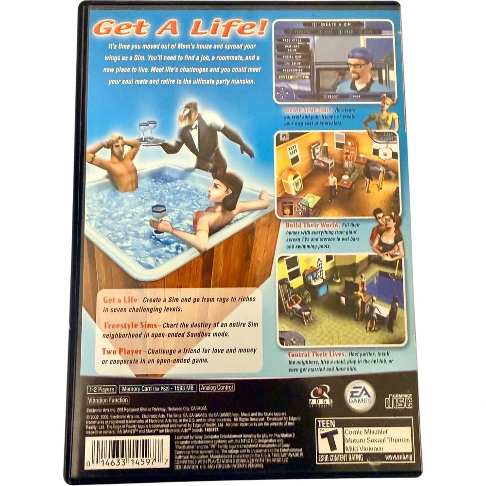 EA Games The Sims & Bustin Out PlayStation 2 PS2‎ Greatest Hits Bundle Good